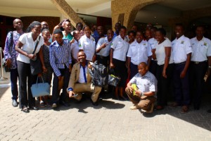 Staff of the National Public Tuberculosis Reference Laboratory pose for a photo